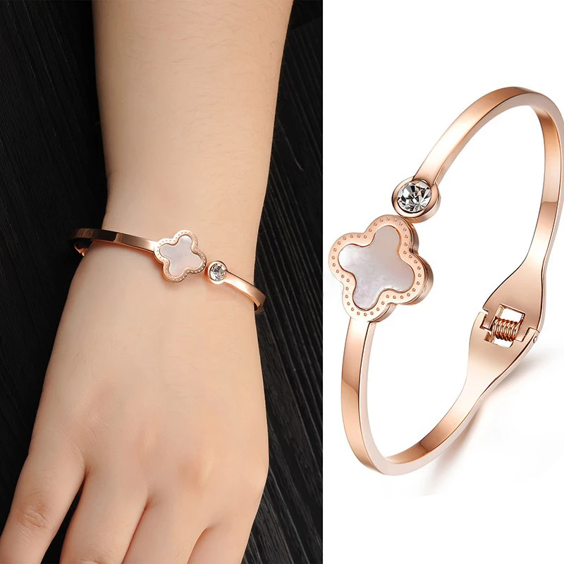 clover titanium steel bracelet Women korean fashion jewelry brand Bracelets 2020