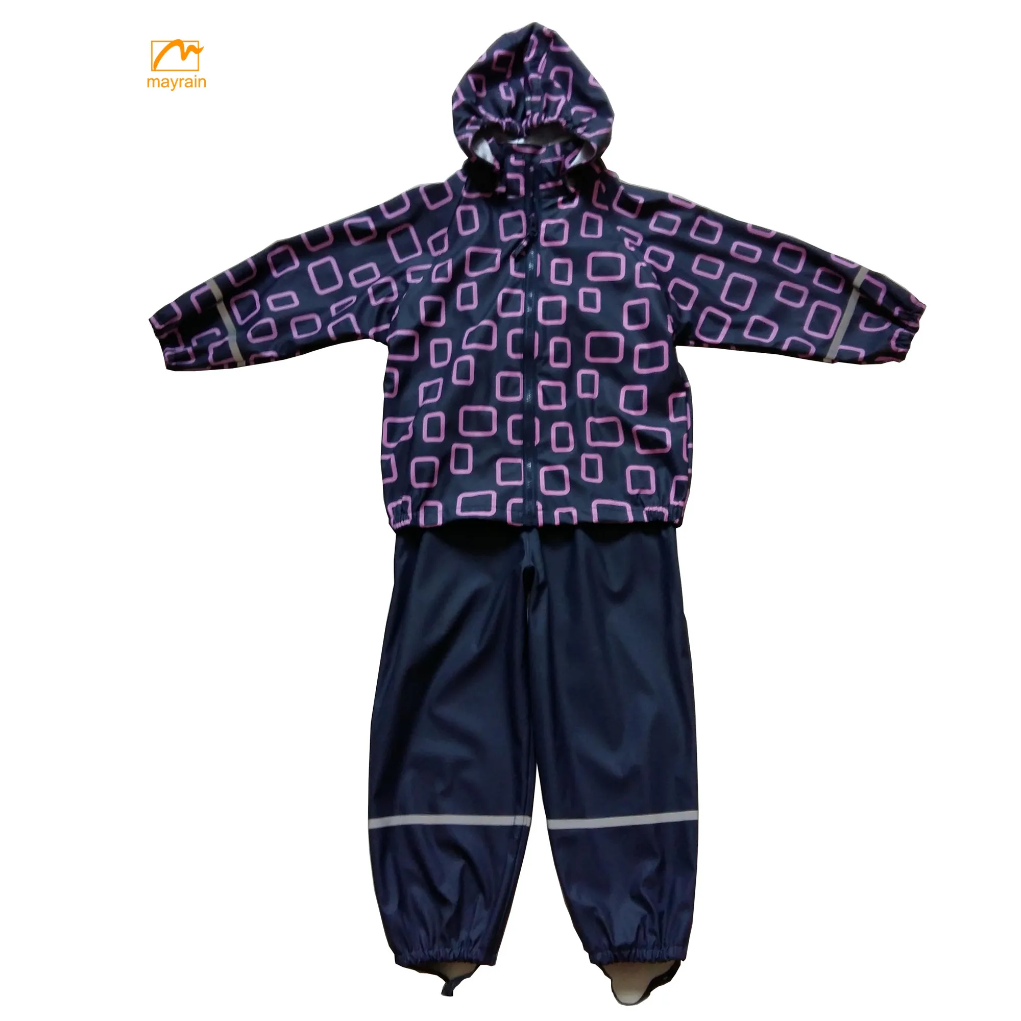 factory price kids rainsuits waterproof raincoats for children logo
