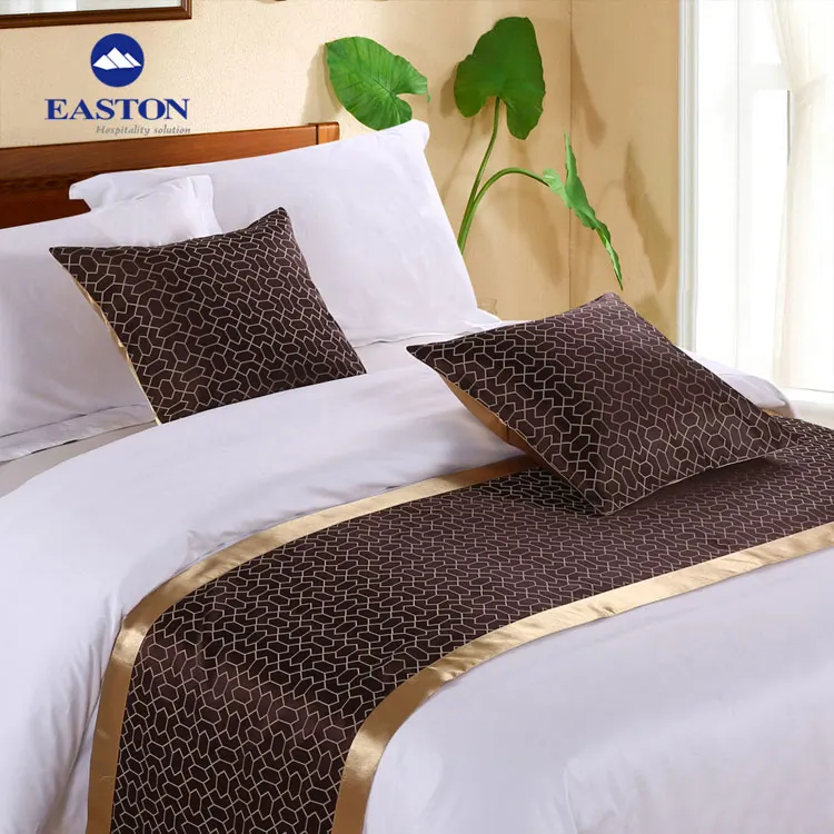 5 start wholesale custom hotel decorative bedding sheet bed runner