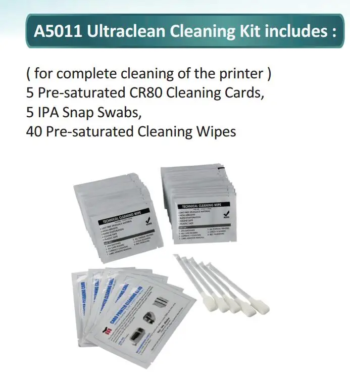 Shenzhen Cleaning Card Manufacturer For Evolis A5002 primacy advanced cleaning kit