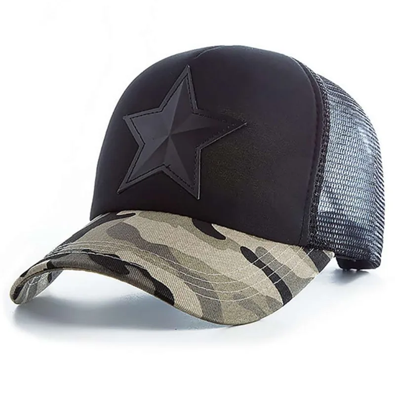 
 Пользовательская бейсбольная кепка с камуфляжным козырьком и кожаным логотипом  