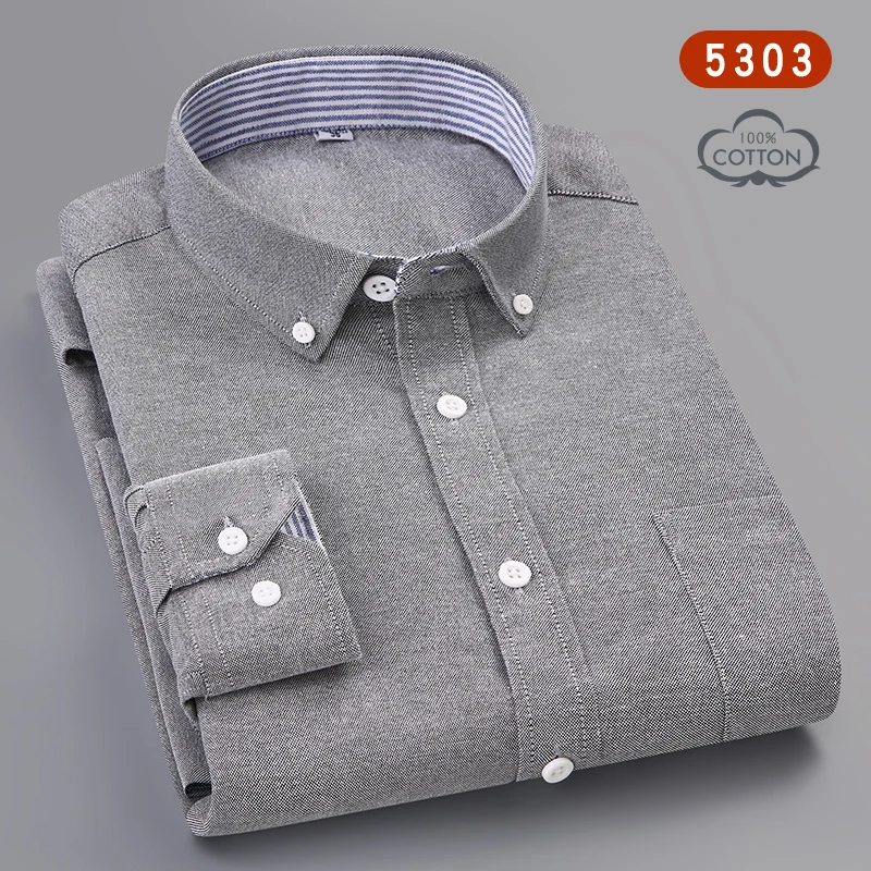 
Wholesale casual mens long sleeve solid oxford shirt 100% cotton 