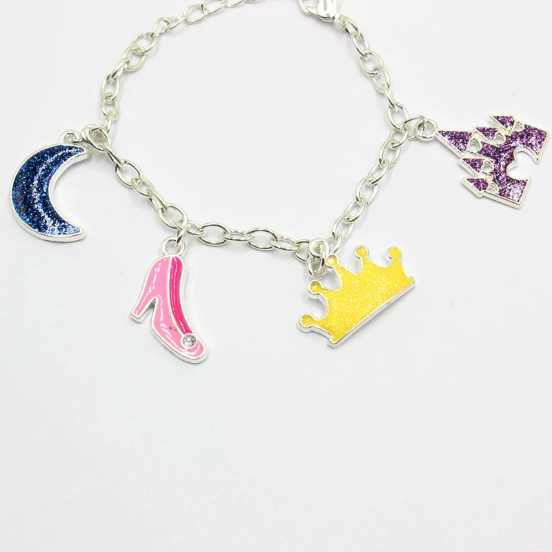 Children Heart Shape Charm Bracelet With Moon Pendant Lovely Smart Kids Promotion Gift Bracelet Dayday Band