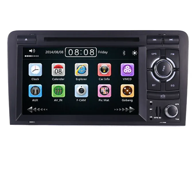 Автомобильная система gps-навигации с сенсорным HD-экраном 7 дюймов для Audi A3 S3 2002-2012, GPS-навигация, радио, стерео, BT, рулевое колесо RDS, FM