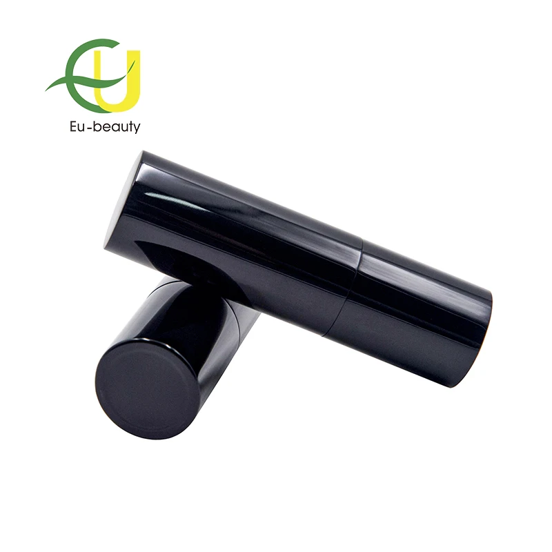 
High-grade black cylinder magnet metal lipstick tube lip balm container 