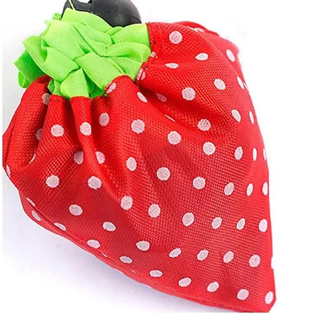
strawberry fashion portable waterproof polyester foldable shopping bag 
