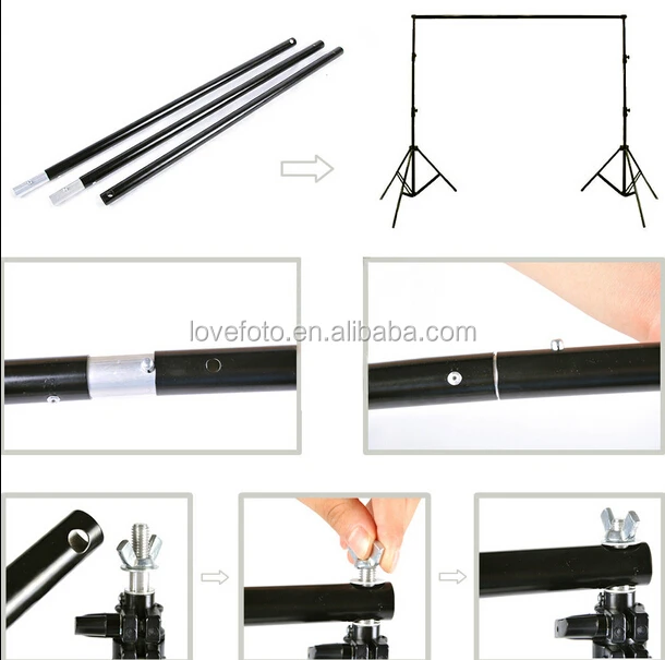 Photo Studio Photography Background Support Stand Photo Backdrop Crossbar Kit Photography 2.8*3M