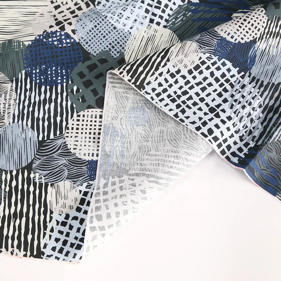 
Low MOQ 85%Cotton 15%Linen digital printed woven fabric for shirt 