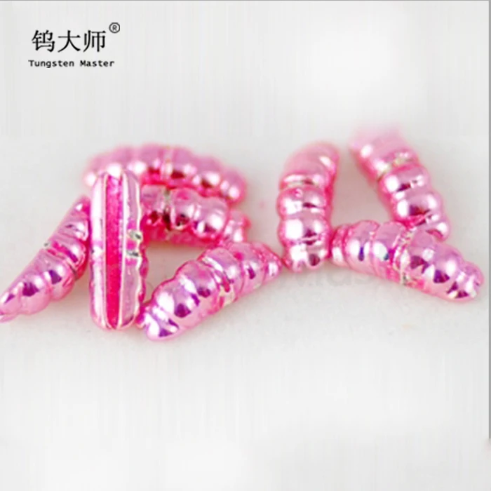 Multi-size and colors fly tying worm shape tungsten fishing beads for outdoor fishing