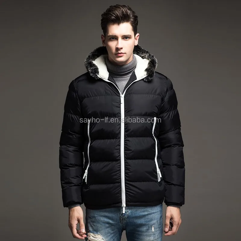 New design mens fashion winter block parka jacket with fur hood