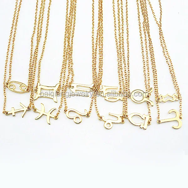 
Новейший дизайн, Лидер продаж, модное позолоченное ожерелье с кулоном в виде знака зодиака 