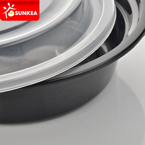 Disposable round wholesale plastic food container with lid