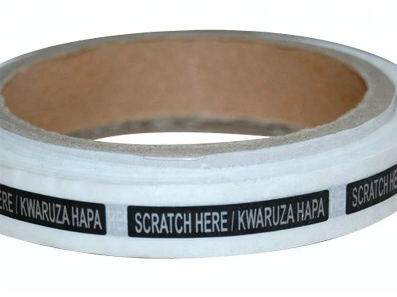 Custom anti theft grey private scratch off label