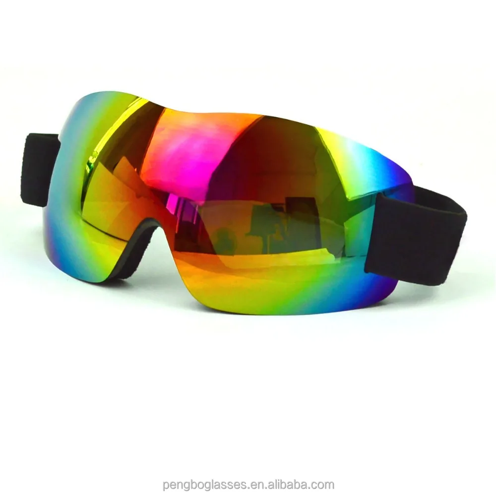 Customized rimless UV400 Skydiving googles Mirror horse racing glasses with soft face foam