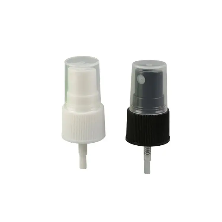 Black and white double color perfume mist sprayer, fine mist spray with a ribbed pattern.