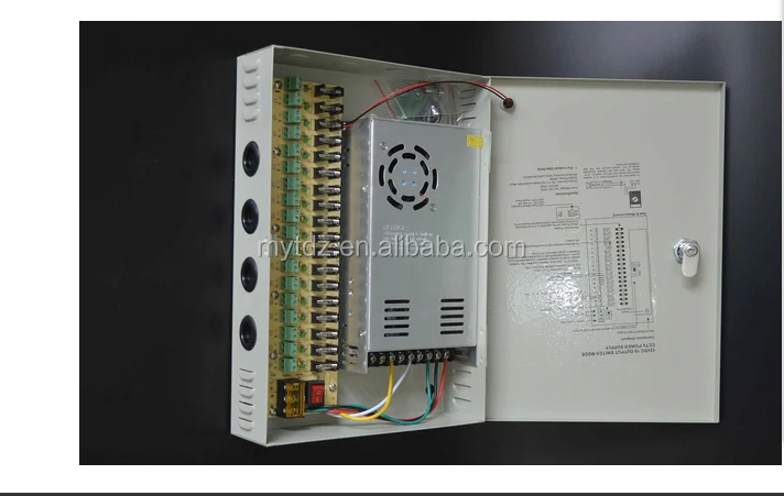 CCTV 18 Output 30 Amp 12V DC CCTV Distributed Power Supply Box for Security Camera