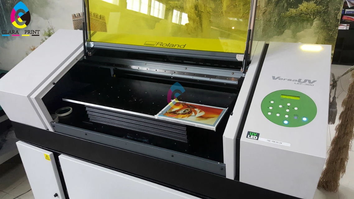 Roland VersaUV LEF 300 second hand used Benchtop UV Flatbed Printer with new printhead for PET, ABS, polycarbonate,soft materia