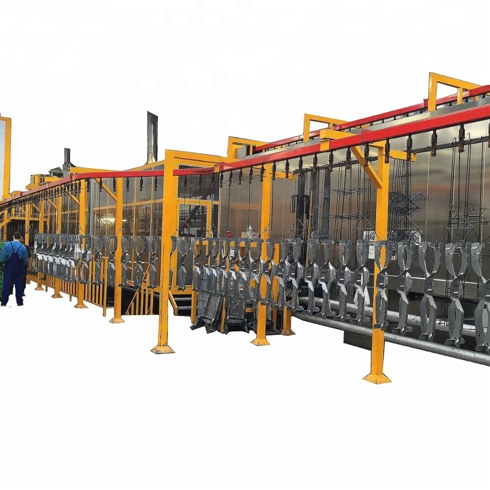 Hanging chain conveyor overhead conveying system for powder coating line