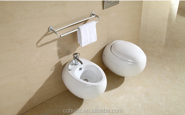 European standard round wall hung toilet, wall mounted toilet with built-in water tank, wall-hung toilet