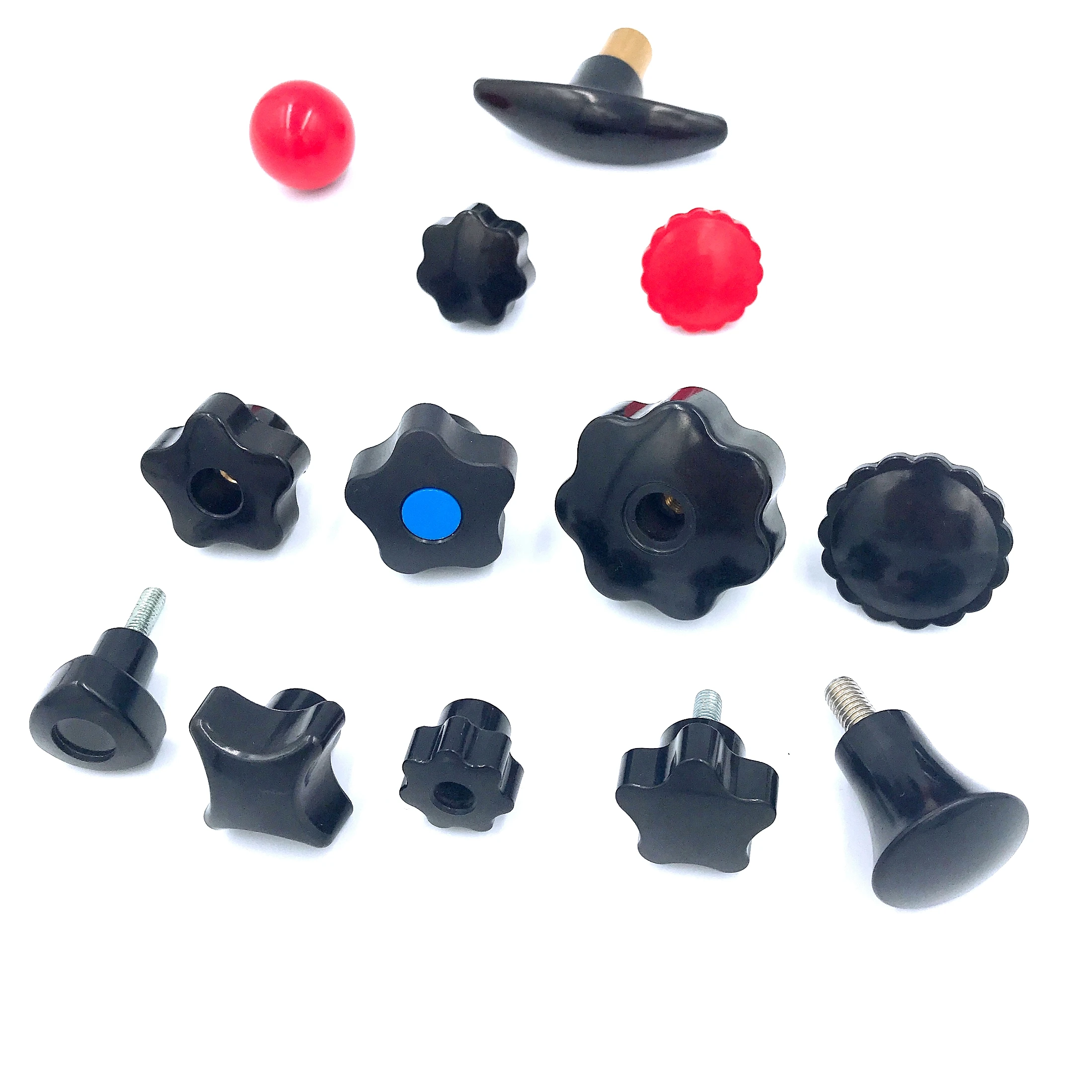 BT.100208 pylome star knobs Bakelite knobs with brass parts