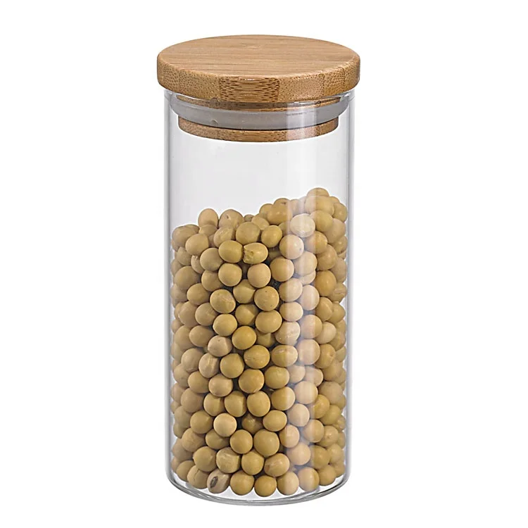 
promotion food grade transparent borosilicate glass food storage jar with lid 