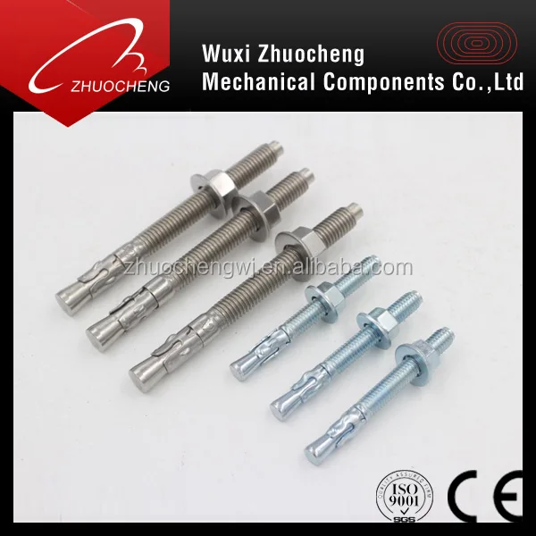 Hot sale A2 A4 anchor bolt M20 with nut and washer iso9001 certificated