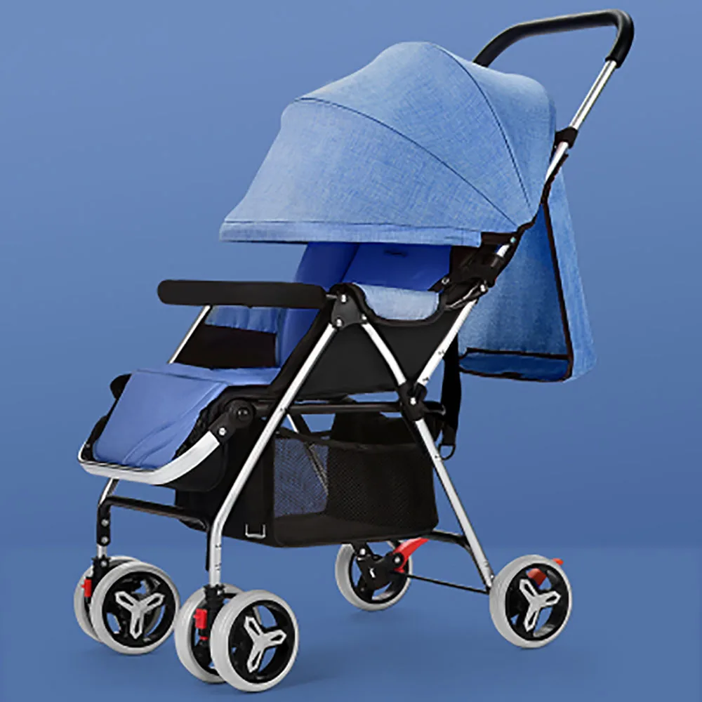 Wholesale High Quality Baby Stroller Aluminum Alloy Frame Linen Canopy Baby Pram Factory Price