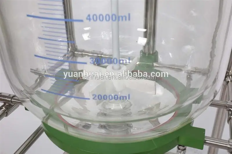 Two layer double glass lined chemical reactor with condenser