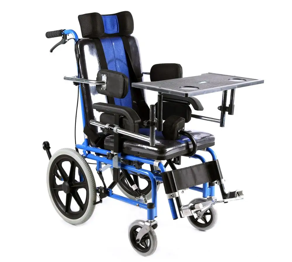 High Quality Customized Handicapped Baby Wheel Chair with Adjustable Pedal Brake and Soft Seat Cushion