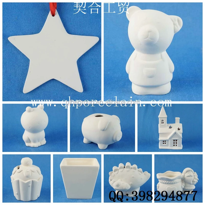 DIY unpaint ceramic paint toy bisque ceramic Acrylic paint figure unfinished statue