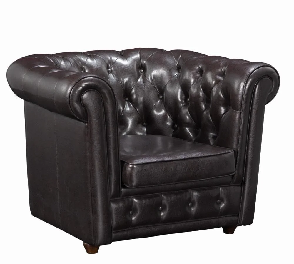 Vintage chesterfield sofa three seater leather coffee shop office sofa set