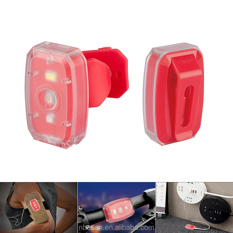 Led bike light for mountain bike with clip and silicone strap
