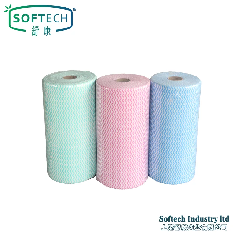 Factory Supply PET Viscose Nonwoven Cleaning Cloth, Soft & Absorbent Household Multipurpose Cleaning Wipes
