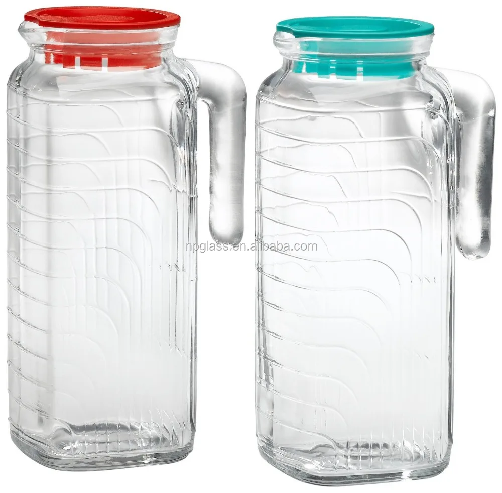 1000ml handle crystal clear glass jug