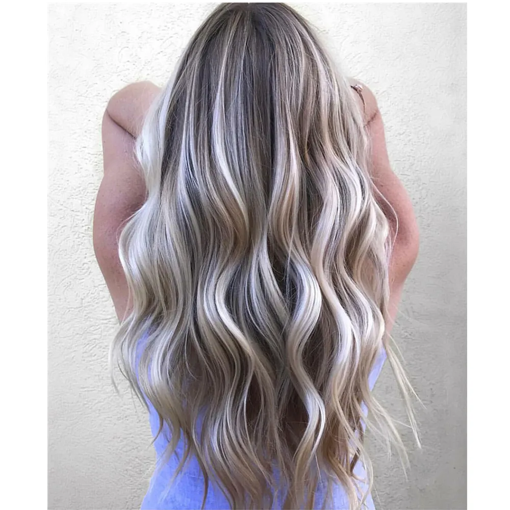 Qingdao wigs factory High quality  balayage ombre highlights Brazilian human hair free parting full lace wig