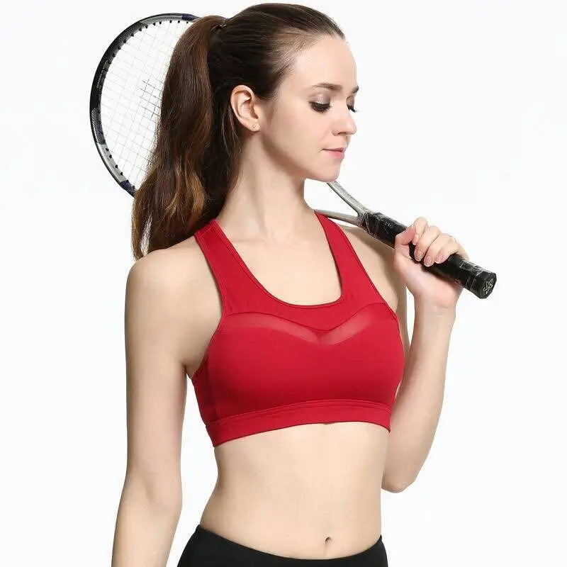 Ladies flexible cheap polyester great stretch sport bra for woman