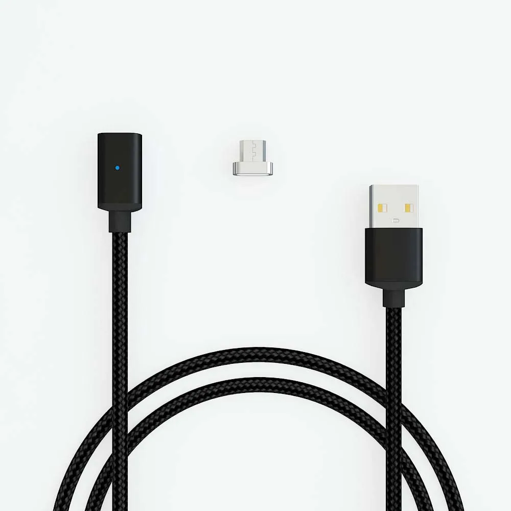 Hot Amazon Light Micro Type C Multi 3 in 1 Nylon Braided Automatic Adsorption Magnetic USB Charging Data Cable for Cell Phones