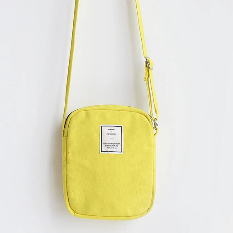 
Ins Promotional Plain Canvas Crossbody Messenger ladies Shoulder Bag custom 
