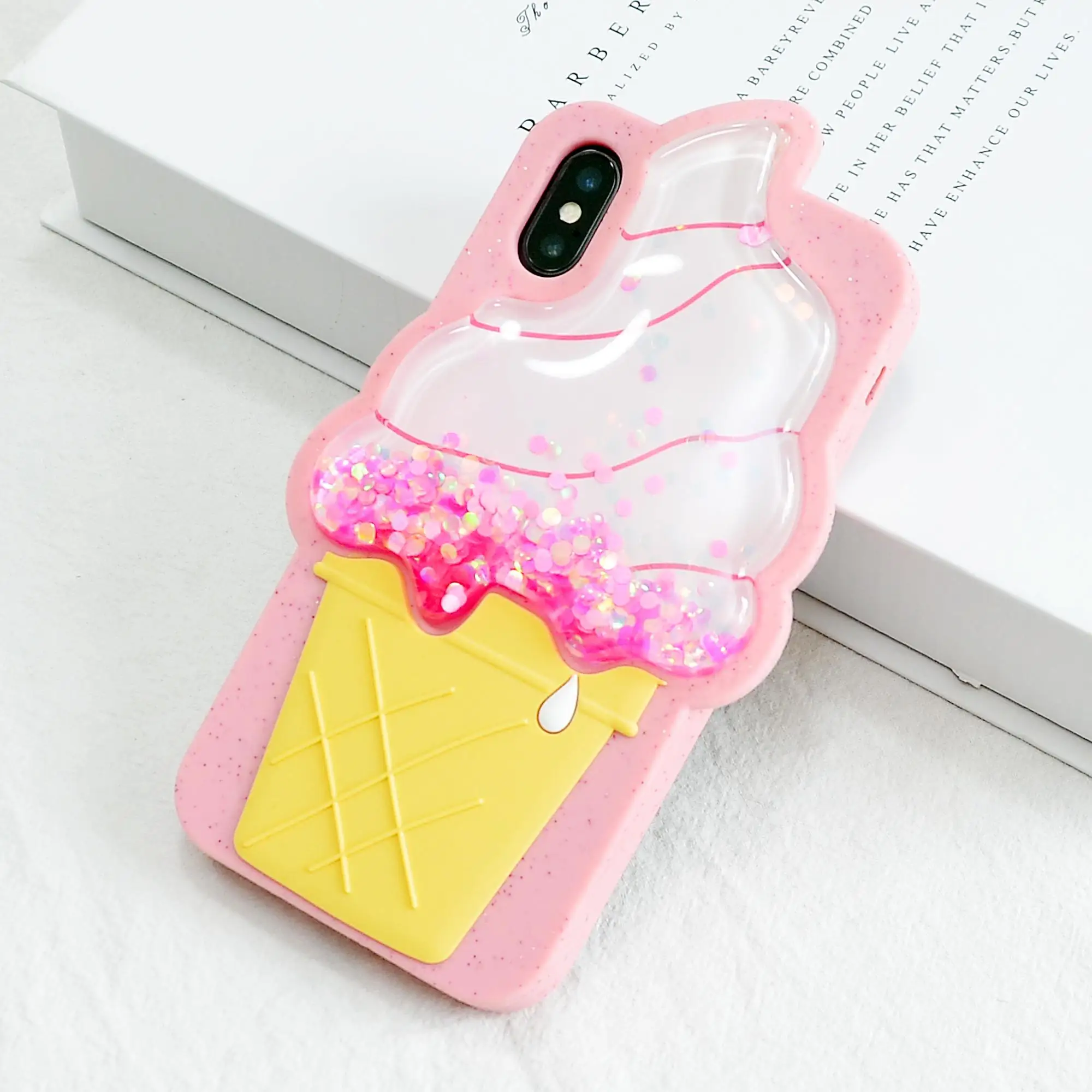 Мороженое Необычные дизайн блеск случае сотовый телефон ТПУ Силиконовая задняя крышка для iphone 8 7 6 Plus x Mobile аксессуар