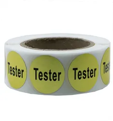 Hybsk Metallic Gold Cosmetic Tester Labels 20mm Round Total 500 Per Roll (1 Roll)