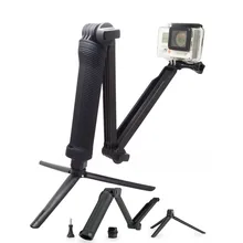 GoPro Accessories Collapsible 3 Way Monopod Mount Grip Extension Arm Tripod for Go pro Hero 4 3+2 xiaomi yi SJ4000 Camera GP238