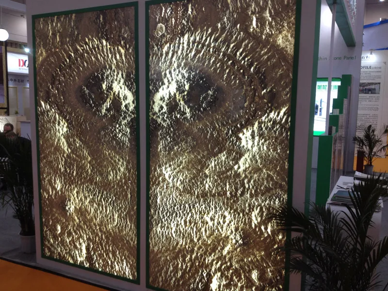 Translucent Onyx veneer backed Glass panel for ceiling,bartop,reception top