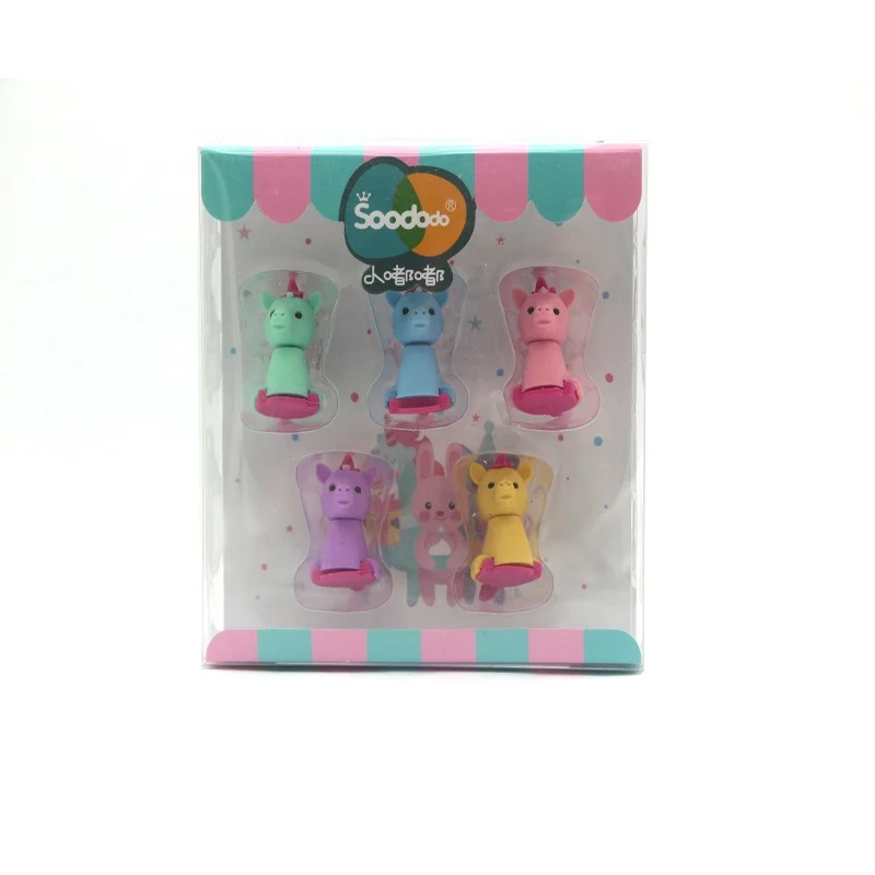 Back to School PVC Box 3D  Animal Unicorn Shaped Pencil Eraser Rubber Eraser