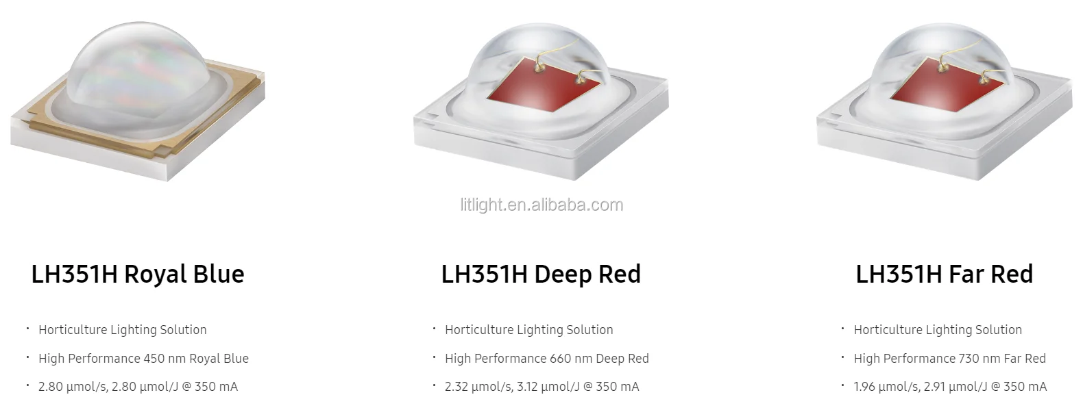 Оригинальный Samsung 3535 SMD LED LH351H 730 нм 1 Вт Высокая производительность 351 нм Дальний Красный мА ч для выращивания растений