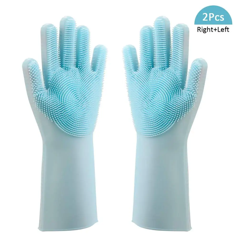 Upgraded kitchen magic silicone dish washing gloves for washing dishes