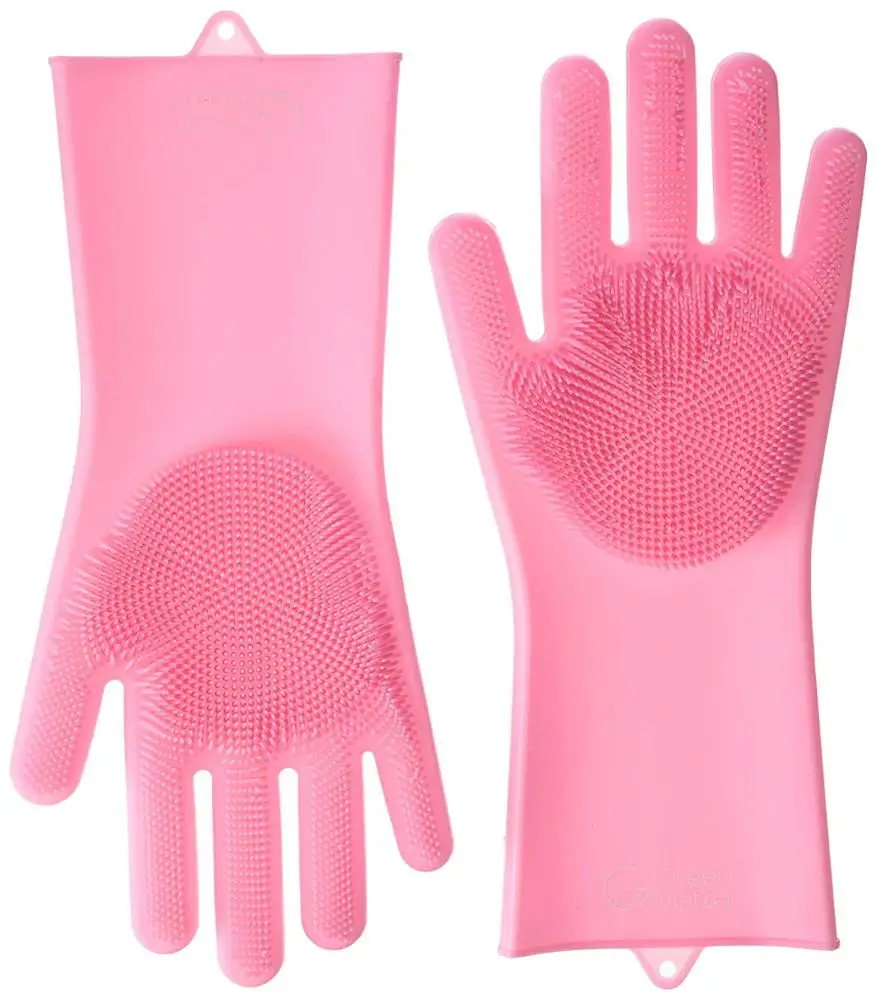 Magic Heat resistant kitchen  dish  scrubbing scrubber brush  Silicone washing gloves