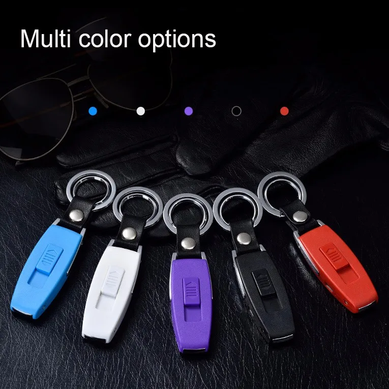 Flameless Plastic Keychain Rechargeable Electronic Cigarette Lighter usb