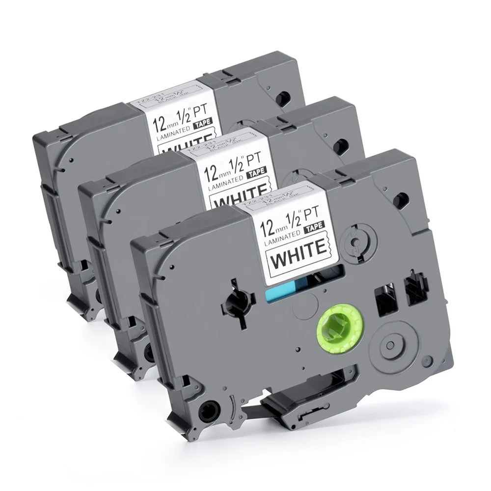 
 Черный на белом TZE TZ-231 ламинированные этикетки кассеты  