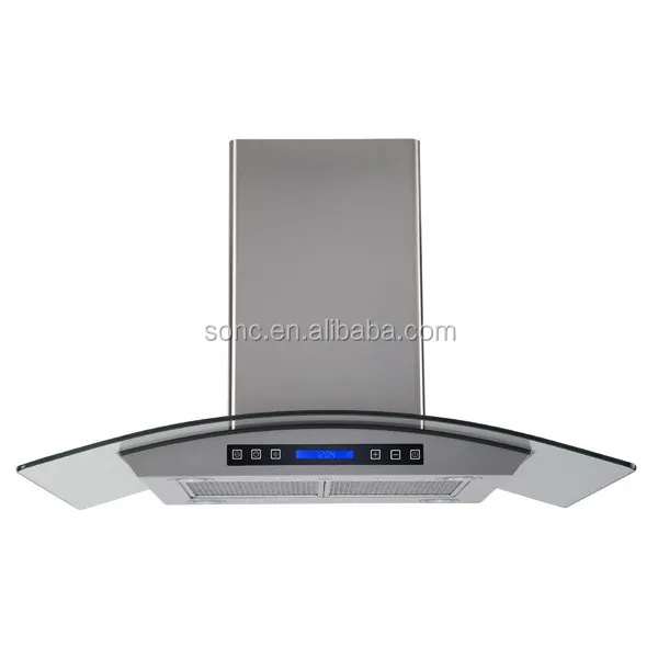 Island Mounted glass Range Hood