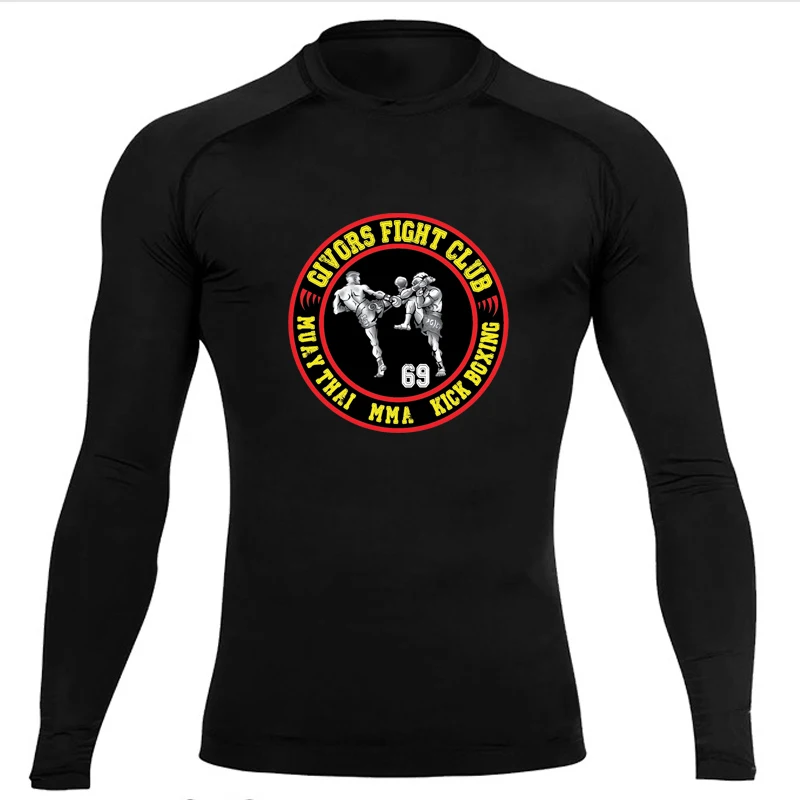 Custom Rashguard for Men Fight Club Boxing Bodybuilding Rash guard Printing Your Logo Quick Dry Fit Yoga Shirt Running Top